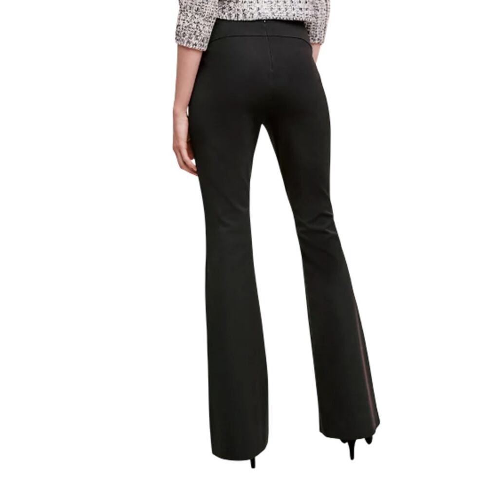 ANTHROPOLOGIE Essential Flare Pant Sz 4 Black Classic Stretch Office Business - Picture 2 of 15